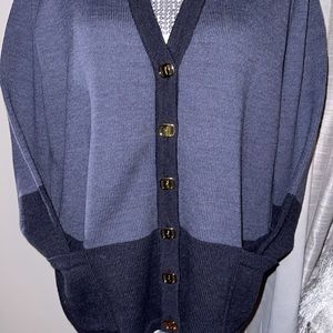 Salvatore Ferragamo cardigan sweater excellent condition size L blue color.